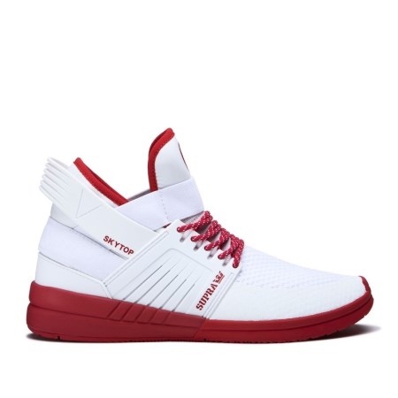 Supra Skytop V Hvite/Rød Høye Sneakers Dame [NO-7-G084]